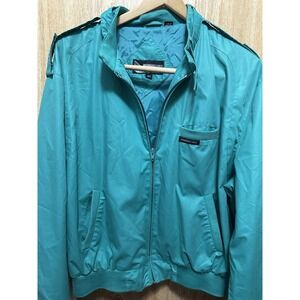 Members Only Vintage Lightweight Jacket Green Mens 46 Full Zip Long Sleeve Retro